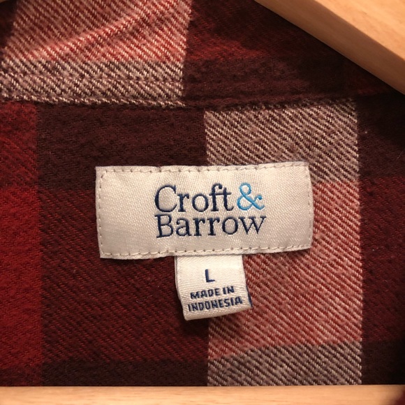 Ultra Soft, Oversized, Red 100% Cotton Croft & Barrow Plaid Flannel - Picture 6 of 12